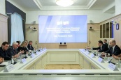 Встреча представителей депутатской группы ГД по связям с Народным Собранием – Парламентом Республики Абхазия со Спикером Народного Собрания – Парламента Республики Абхазия Лашой Ашуба