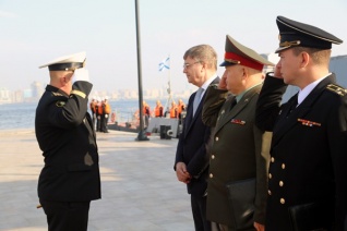 Два корабля Каспийской морской флотилии Российской Федерации прибыли в Баку