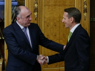 Сергей Нарышкин встретился с Министром иностранных дел Азербайджана Эльмаром Мамедъяровым
